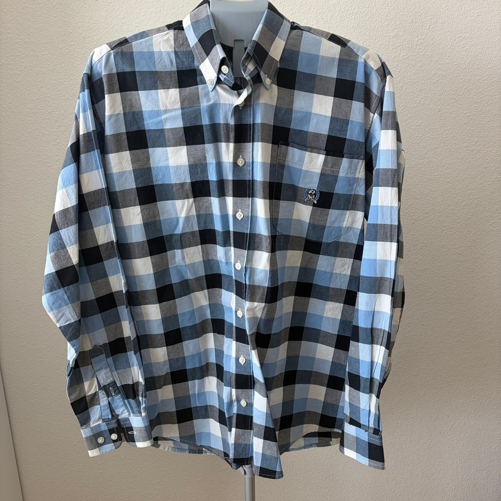 Cinch Button Down Shirt Men S Blue Plaid Long Sleeve Western Holiday 2004 Miller